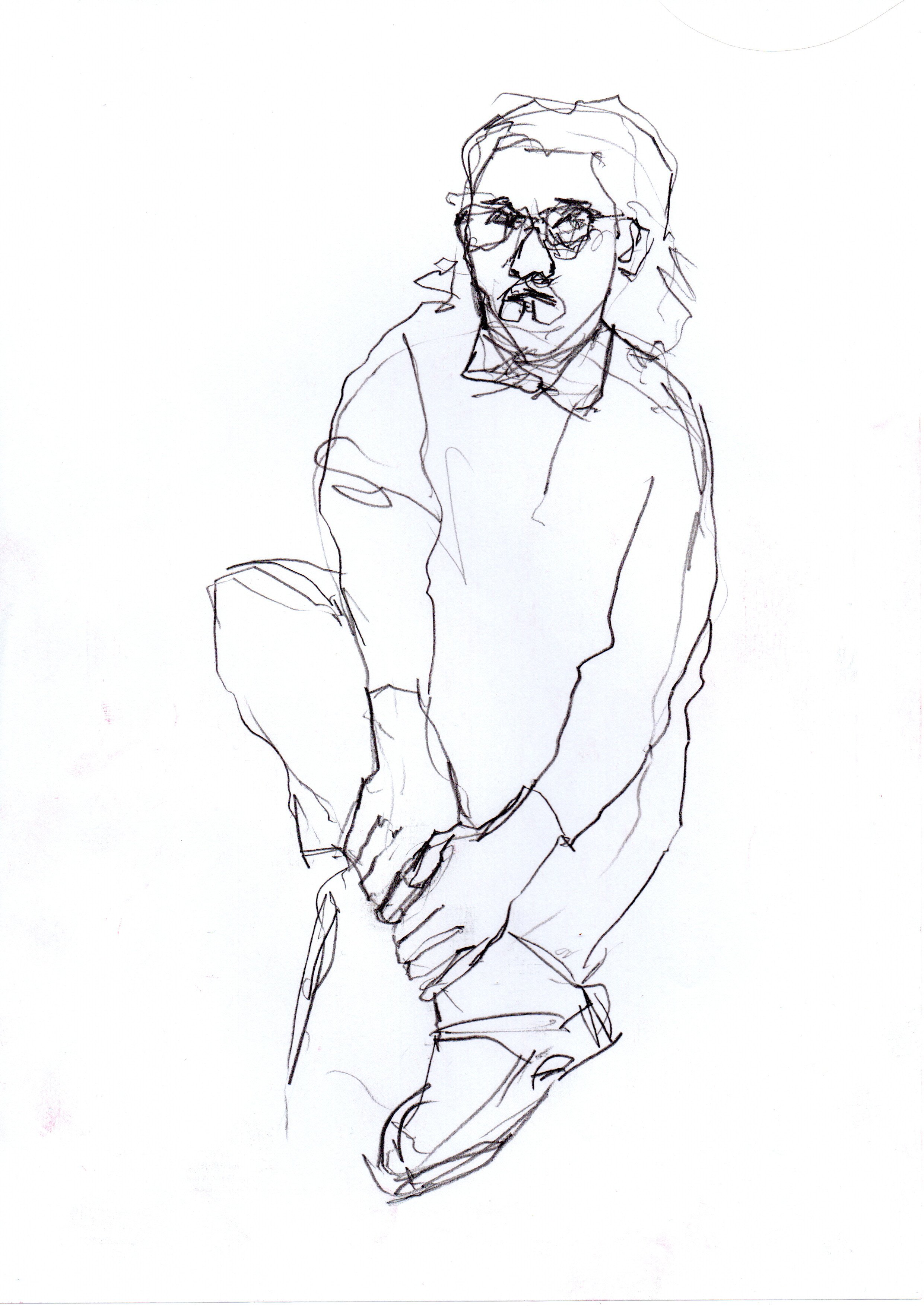 Konstverk, skiss till porträtt.