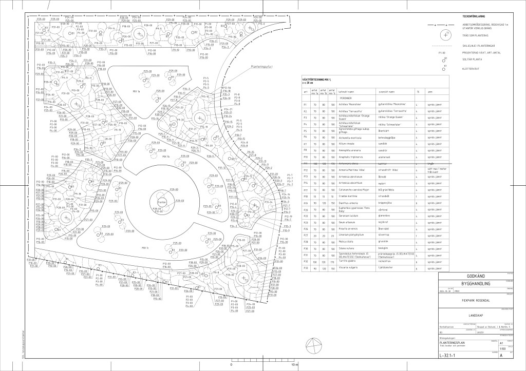 Planteringsplan, teknisk ritning.