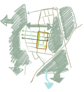 Konceptbild för trädplanen, skiss.